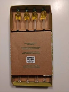Crate & Barrel 4 Glass Pineapple Swizzle Sticks - Picture 1 of 4
