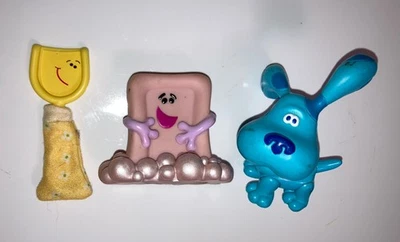 Lote de 3 figuras vintage 1999 Blues Clues adornos para pasteles pala de jabón resbaladiza azul Foto 1 de 4