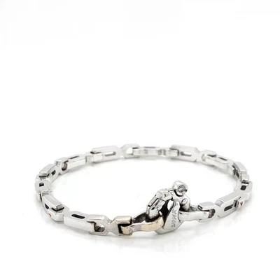 Baraka 18k White & Rose Gold Fancy Link Chain Bracelet 7" - Image 1 of 4