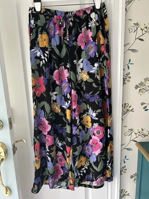 Rachel Roy Palazzo Wide Leg Pants Women's Size Medium Floral Drawstring Waist - Image 1 of 4