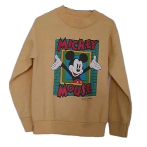 Vintage Mickey Mouse Sweatshirt kids/ youth size 7 yellow Used As-Is - Picture 1 of 8