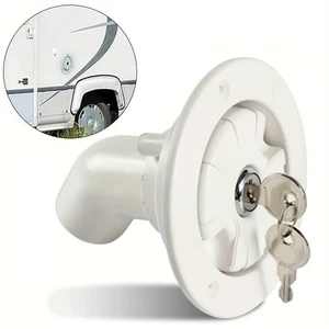 Fresh Water Tank Locking Inlet Filler Cap White Motorhome Campervan Caravan - Picture 1 of 6
