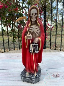Estatua Santa Muerte Color Rojo 13" Santa Muerte / Parca / Roja - Imagen 1 de 10