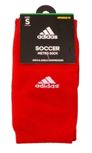 Adidas Youth Boy's S Red Grey Metro Soccer Socks Over The Calf - Picture 1 of 4