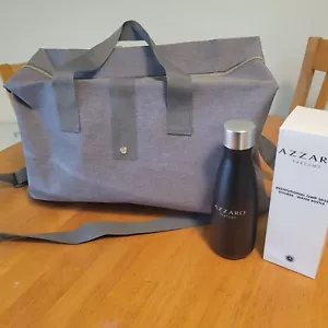 Azzaro Parfums Seesack + Wasserflasche Weekender Fitnessstudio grau großes Reisewochenende - Bild 1 von 11