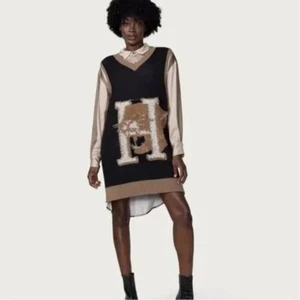 HONOR THE GIFT Maskottchen Pullover Weste Kleid Neu mit Etikett XL hellbraun schwarz - Bild 1 von 8