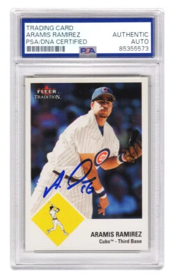 Aramis Ramirez Signed Cubs 2003 Fleer Tradition Update Baseball Card #78 - (PSA) - Image 1 of 2