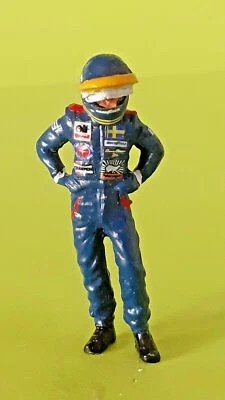 Ronnie Peterson Tyrrell P34 FORD 1977 pilot Mini DRIVER FIGURE 1:43 METAL - Immagine 1 di 4