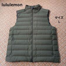 Lululemon down vest puffer zip-up Plain polyester size L khaki green Men USED