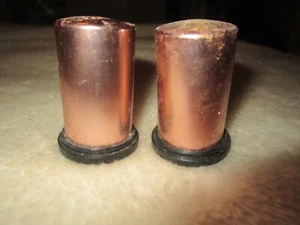 Vintage 1950s Rose Gold Copper Colored Aluminum Salt & Pepper Shakers - Picture 1 of 3