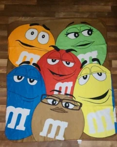 M&M World Fleece Throw Blanket Candy Chocolate 2014 45" x  54" - Picture 1 of 8