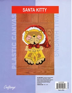 SANTA KITTY Wall Hanging plastic canvas PATTERN 7ct (#606) - Picture 1 of 1