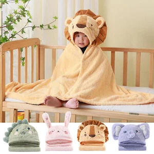Baby Infant Hooded Bath Towel Washcloth Toddler Cotton Shower Towel - Picture 1 of 15
