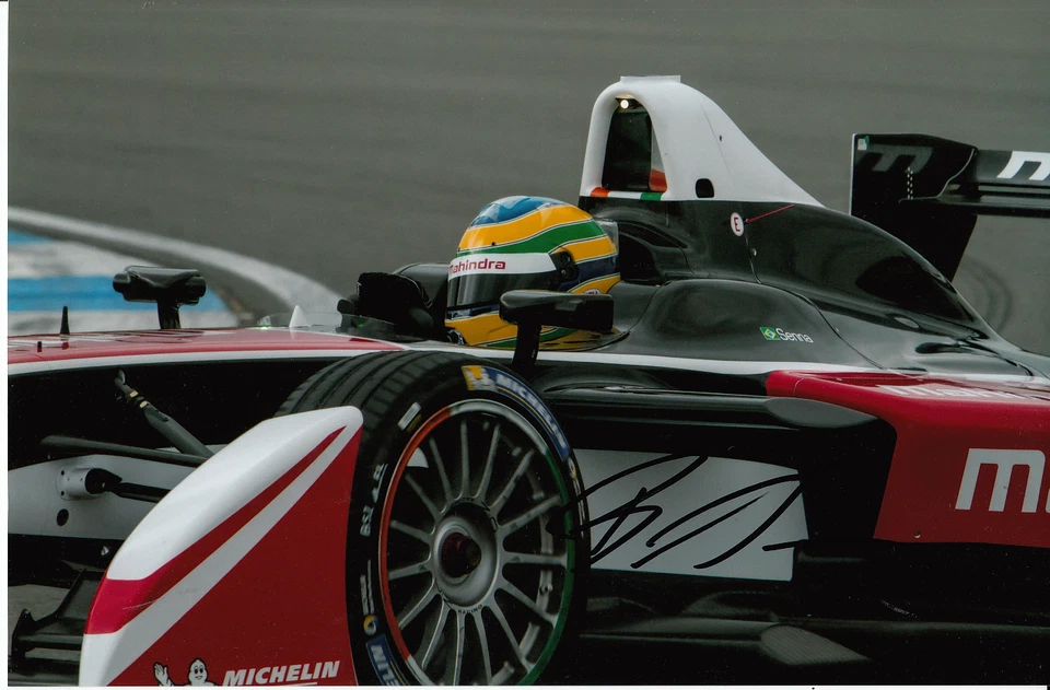 Bruno Senna Hand Signed Mahindra Racing Formula E 9x6 Photo. - Image 1 of 1