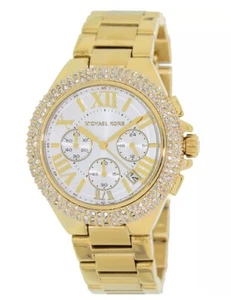 NEW MICHAEL KORS CAMILLE GOLD,PAVE CRYSTALS COVERED BRACELET CHRONO WATCH MK5756 - Picture 1 of 7