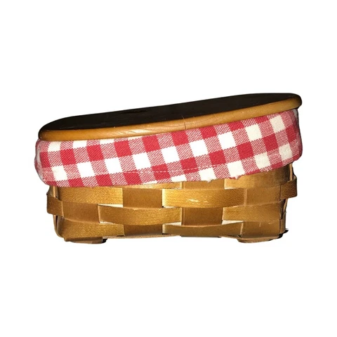 Vintage Heritage Mint LTD Canadian Maple Tilt Basket Checkered Cloth Liner Cover