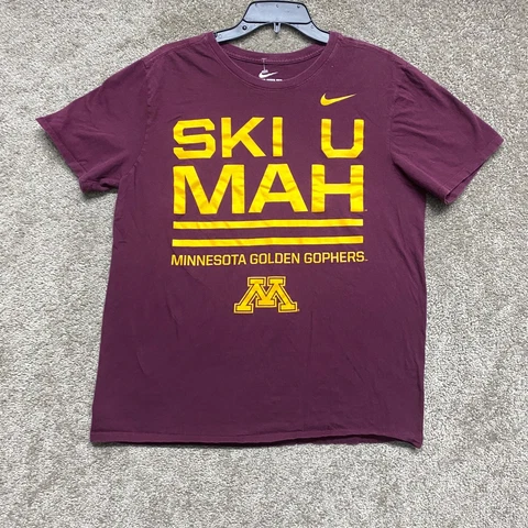 Minnesota Golden Gophers Shirt Adult Large Maroon Nike Ski U Mah NCAA Mens Cover
