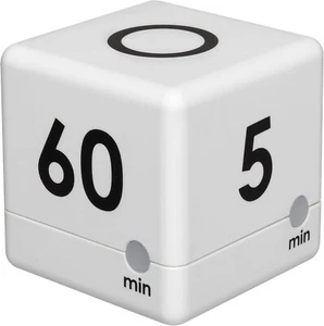 TFA Dostmann Digitaler Cube Timer, Zeitwürfel, Stoppuhr, 6x6x6cm, weiß - Bild 1 von 3