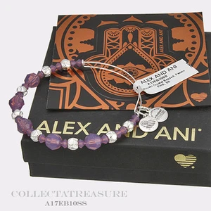 Auténtico Brazalete de Plata Brillante Alex and Ani Passion con Cuentas Swarovski - Imagen 1 de 1
