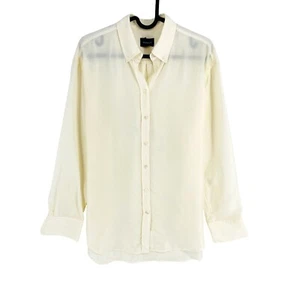 GANT Beige Relaxed Seta Camicia Taglia Eu 34 UK 6 USA - Foto 1 di 10