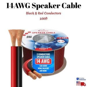 Cable de altavoz 14 AWG 100 pies CL3 en pared calibre 14/2 2 conductores cable de audio a granel nuevo - Imagen 1 de 9