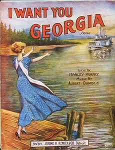 I Want You GEORGIA 1916 Murphy & Gumble RIVERBOAT Cubierta Partituras! - Imagen 1 de 1