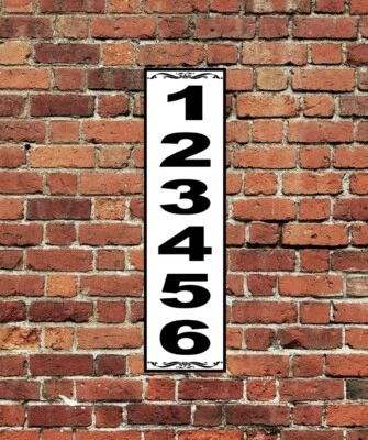 House Number Sign Aluminum 3" x 12" Custom Personalized Home Address Plaque Vert - Image 1 of 2