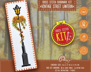 Cross stitch kit 'Street Lantern' Bookmark embroidery kit - Counted Pattern - Picture 1 of 8