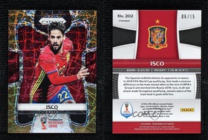 2018 Panini Prizm World Cup Gold Lazer Prizm /15 Isco #202