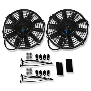 Dual Electric 9" Straight Blade Reversible Cooling Radiator Fans 12 Volt 800CFM