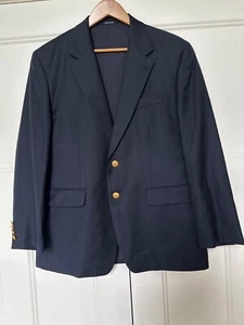 Blazer Lauren Ralph Lauren Para Hombres 40S Azul Marino Chaqueta Lana 2 Botones Dorados Frontales - Imagen 1 de 10