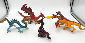 Chinese Dragons Action Figures Toys Fire Breathing Safari Emperor Papo Lot of 4