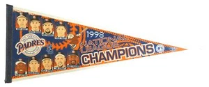 1998 San Diego Padres National League Champions 30x12 Felt Pennant - Picture 1 of 1