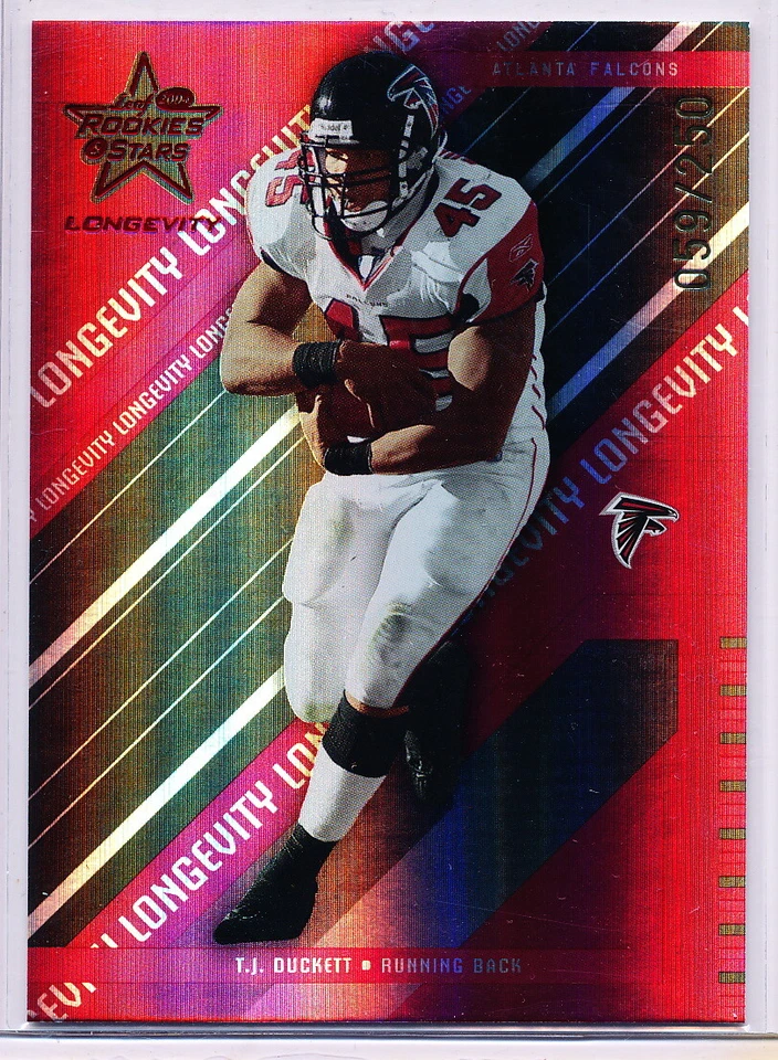 2004 LEAF ROOKIES & STARS RUBY LONGEVITY #6 T.J. DUCKETT 059/250 ATLANTA FALCONS - Image 1 of 1