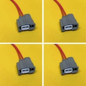 Prewired plugs x 4 for Denso injector Nissan Toyota Mitsubishi 2 Pin connector - Picture 1 of 2