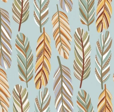 Springs Creative Feather Stripe Nursery Collection Cotton Fabric by the Yard - Image 1 of 3