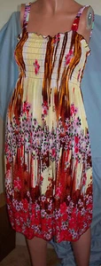 Camicia da notte S M L donna sexy BOHO giallo rosa multi floreale abito prendisole gonna - Foto 1 di 3
