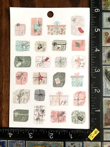 CHRISTMAS, WINTER, GIFT BOXES DIFFERENT, 1 SHEET BEAUTIFUL STICKERS #NEVAR33 - Picture 1 of 2