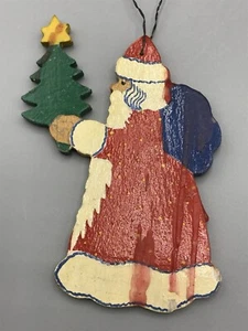 Alter Weihnachtsmann Anhänger Erzgebirge Holz Figur 20er 30er Christbaumschmuck - Bild 1 von 3