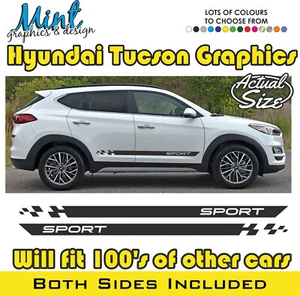 HYUNDAI Tucson SUV Santa Fe Sport Rayas Calcomanías Adhesivas Gráficos SIN P&P 008 - Imagen 1 de 4