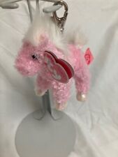 Ty Beanie Baby - FRILLY THE PINK HORSE 4.5" PINKYS METAL KEY CLIP New MWMT's