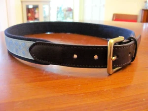 CLASSY 'VINEYARD VINES' USA MEN'S NAVY & GREEN 'STARS' MOTIF BELT SZ 34 EXC - Picture 1 of 10