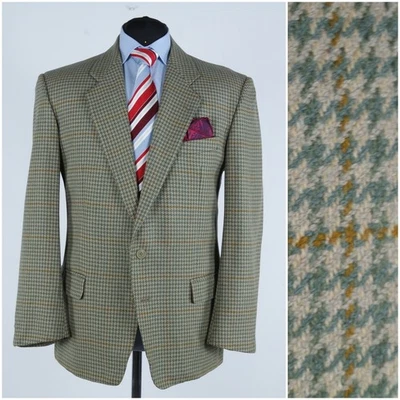Mens Italian Tweed Jacket 42R UK Size FACIS Check Green Wool Sport Coat Blazer - Image 1 of 4