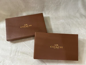 COACH NY ~ Lot Set of 2 ~ Designer Logo Brown Hard Gift Box Boxes ~ 8.5" x 5" - Picture 1 of 6