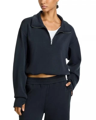 Moletom feminino vintage Havana Cloud lã quarto de zíper 88$ tamanho P preto - Imagem 1 de 4