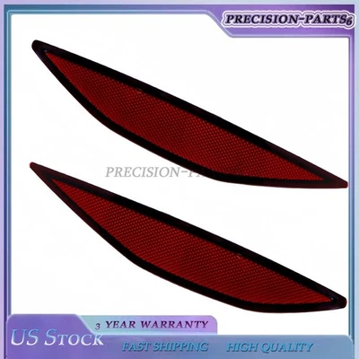 Dark Red Lens Rear Bumper Reflector Lenses Fits Volkswagen Golf 2017-2015 NEW Foto 1 de 4