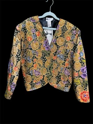 Chaqueta ANA MORI 80s Bolero cuerpo delantero abierto mujer con cuentas dorada - todas las tallas Foto 1 de 4