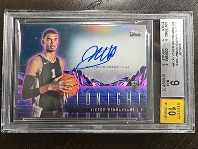 Autógrafo Topps Midnight Victor Wembanyama Horizon 2023-24 BGS 9 10 automático Foto 1 de 2