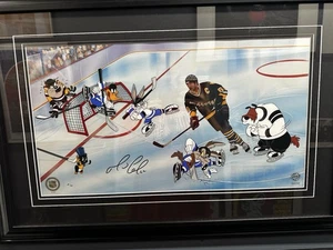 Goal Lemieux Looney Tunes WB Ltd Ed Cel AP 1/35 Signed Mario Lemieux Ice Hockey - Picture 1 of 3