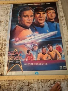 🖖 Vintage Star Trek TOS 20th Anniversary Video Store Poster 1986 Original - Picture 1 of 5